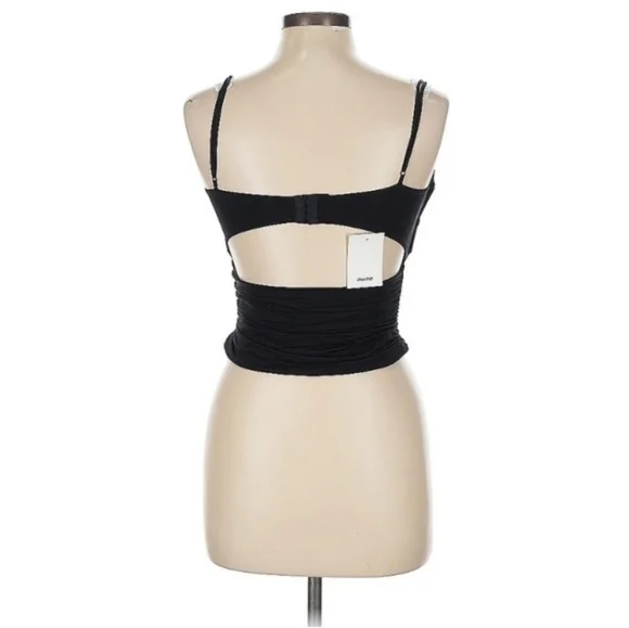 NWT Danielle Guizio Beia Twist Top Black Size Large - Picture 14 of 16